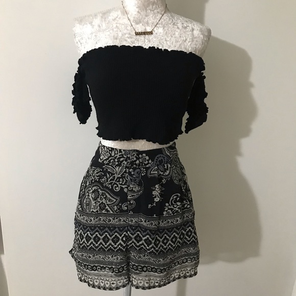 Pants - High Waisted Boho Shorts